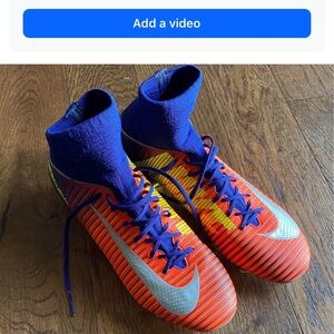 Nike Kids Soccer Cleats size 4.5  - Orange, Blue, Yellow like new